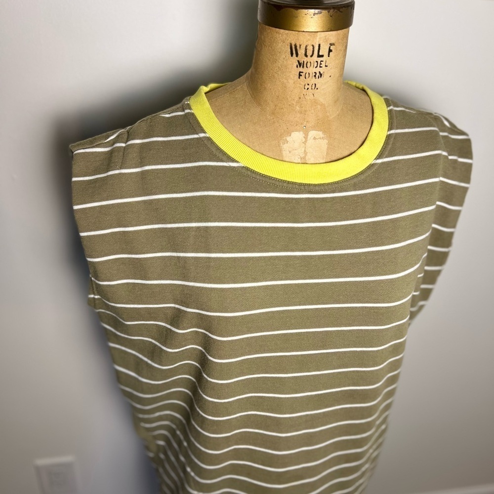 Anthropologie Daily Practice stripe sweat shirt pullover shirtsleeve dress XS